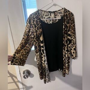 Leopard print Half Sleeve Cardigan